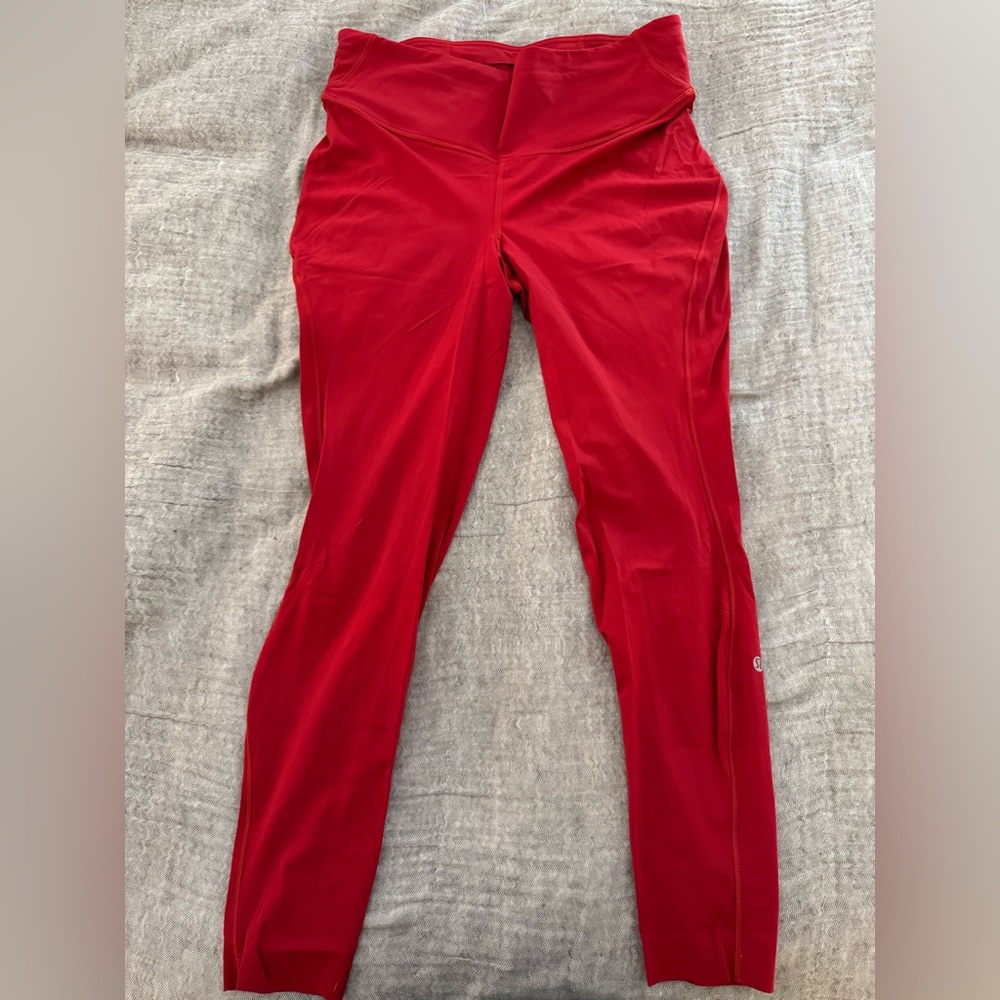 Lululemon Base Pace Red High Rise Leggings Size 14 28” Like New